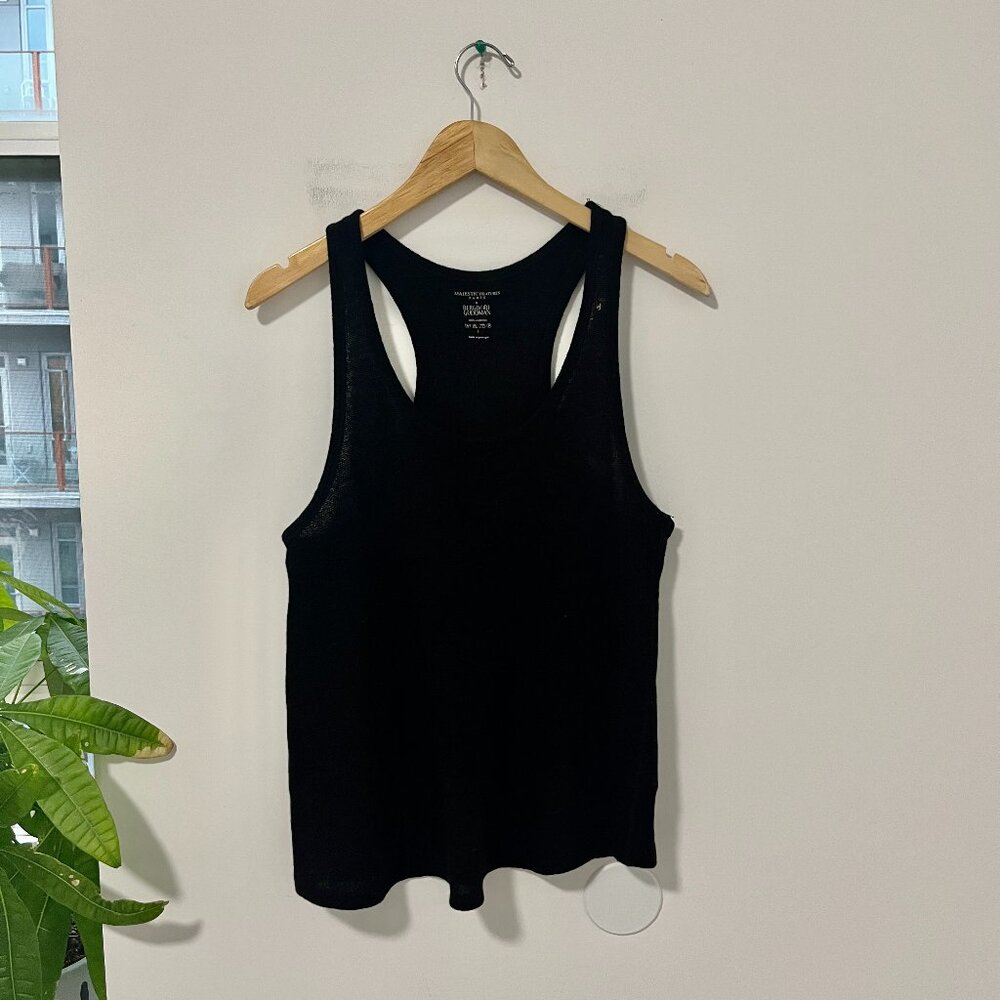 Majestic Filatures Paris x Bergdorf Goodman Black Cashmere Sweater Tank Size 3